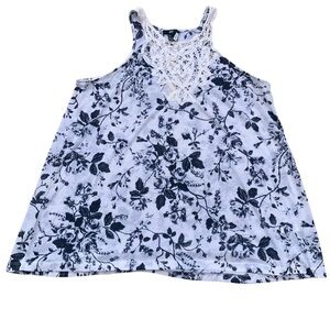💜 H&M Floral Lace Tank Top – Size Large
